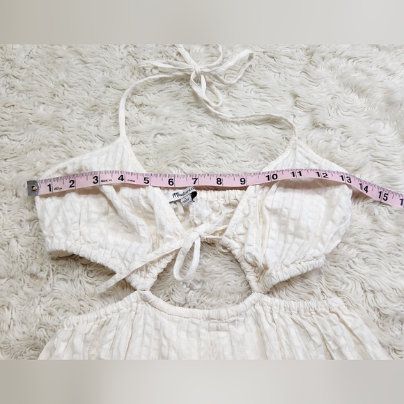 Madewell White Cotton Cutout Bandeau Halter Midi Beach Sundress, Size Small - Picture 10 of 16